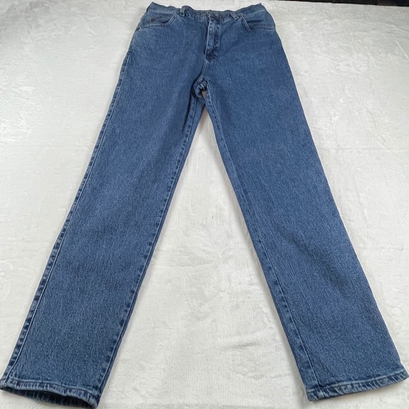 Riders by Lee Denim - Riders by Lee Womens High Waisted Straight Leg Jeans Blue Medium Wash Size 12M